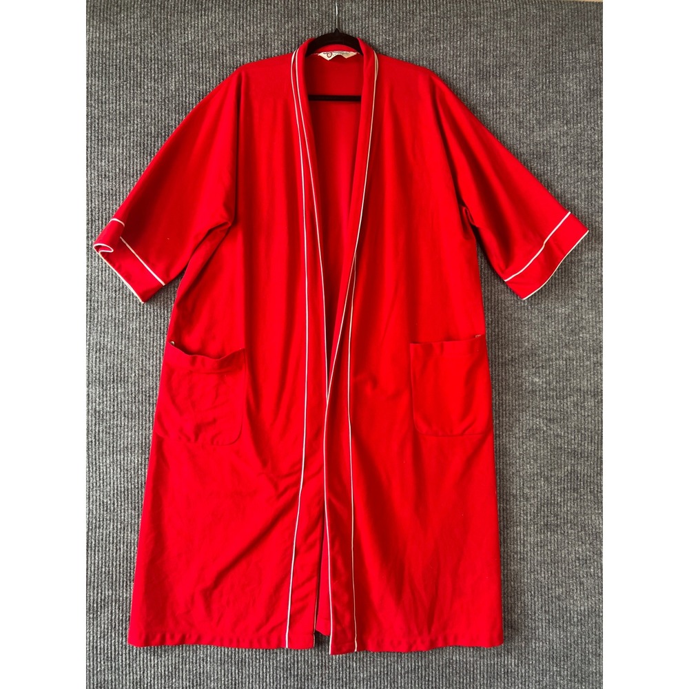 Vintage 70s Munsingwear Red Lounge Robe One Size Retro USA Made S-XL